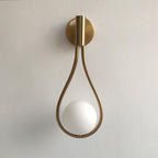 Teardrop Wall Light with Opal Glass Globe | Modern Nordic Metal Wall Sconce