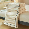 Thick Sherpa Fleece Throw Blanket with Bubble Texture for Sofa