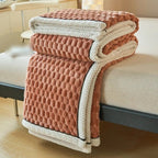 Thick Sherpa Fleece Throw Blanket with Bubble Texture for Sofa