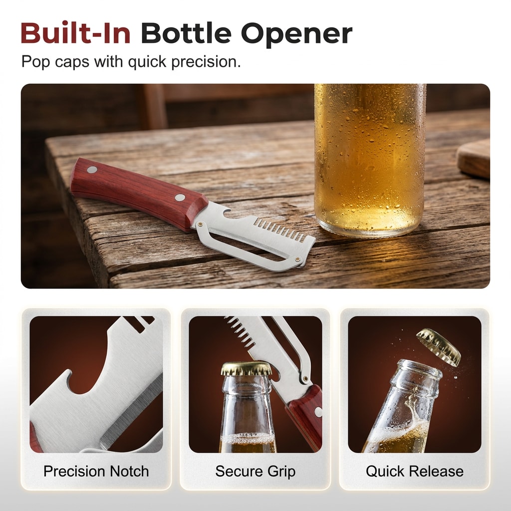 Three in One Kitchen Tool Spring Onion Shredder and Peeler with Bottle Opener