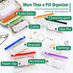Travel Pill Organiser Case with Zip and Labelled Pouches for Weekly Medication