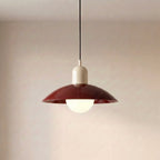 Two Tone Metal Pendant Light with Wide Dome Shade and Opal Globe for Dining Room