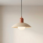 Two Tone Metal Pendant Light with Wide Dome Shade and Opal Globe for Dining Room