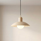 Two Tone Metal Pendant Light with Wide Dome Shade and Opal Globe for Dining Room