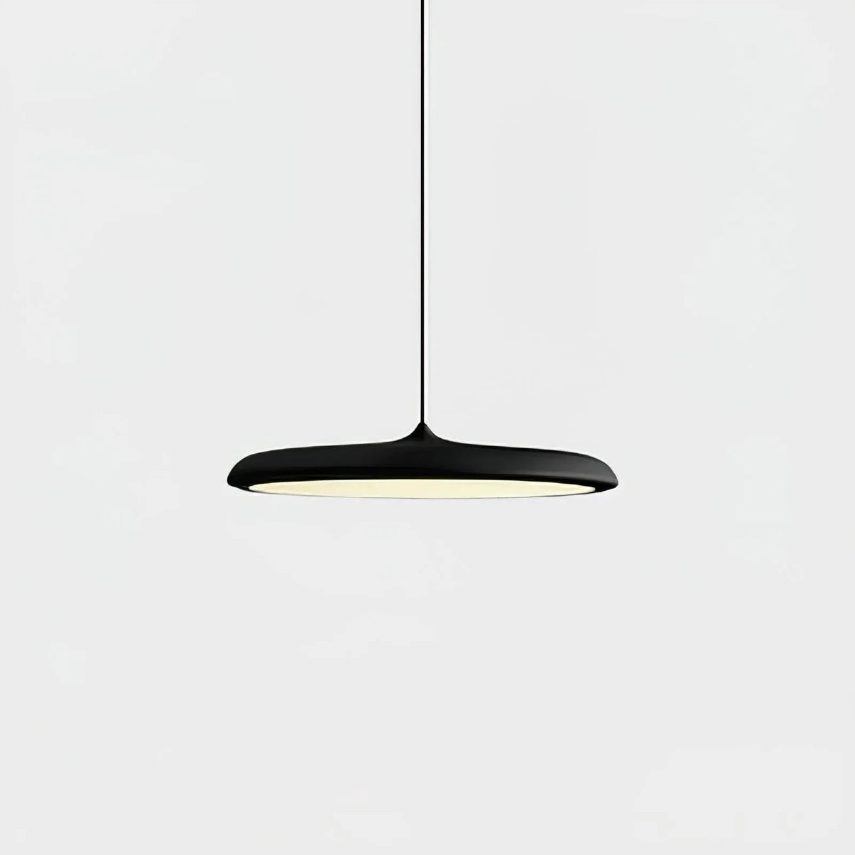 Ultra Slim LED Saucer Pendant Light with Curved Metal Disc Shade for Dining Room
