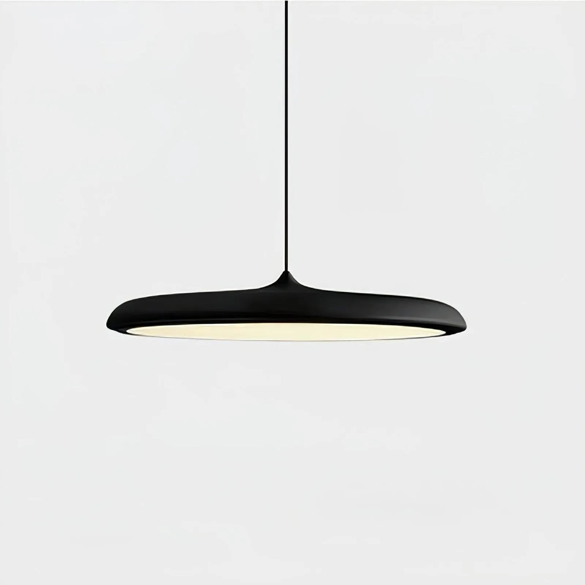 Ultra Slim LED Saucer Pendant Light with Curved Metal Disc Shade for Dining Room