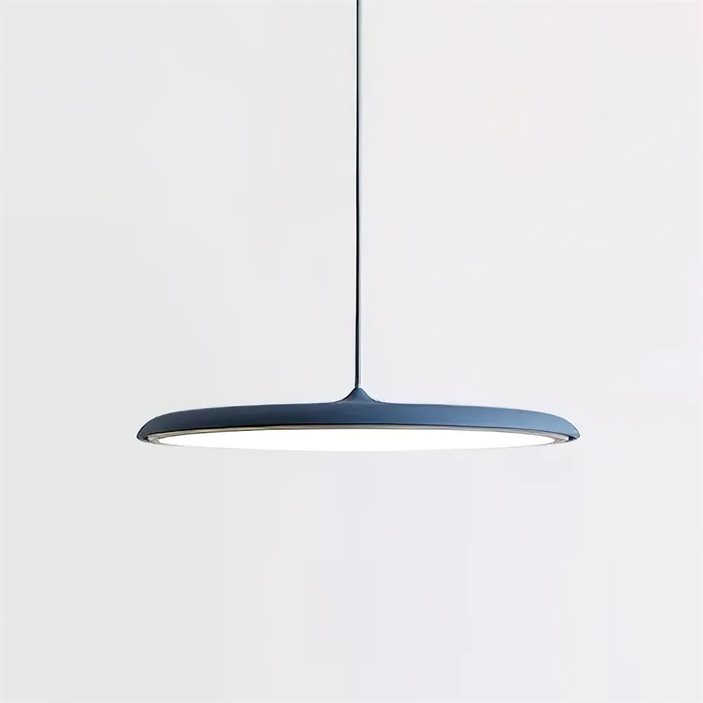 Ultra Slim LED Saucer Pendant Light with Curved Metal Disc Shade for Dining Room