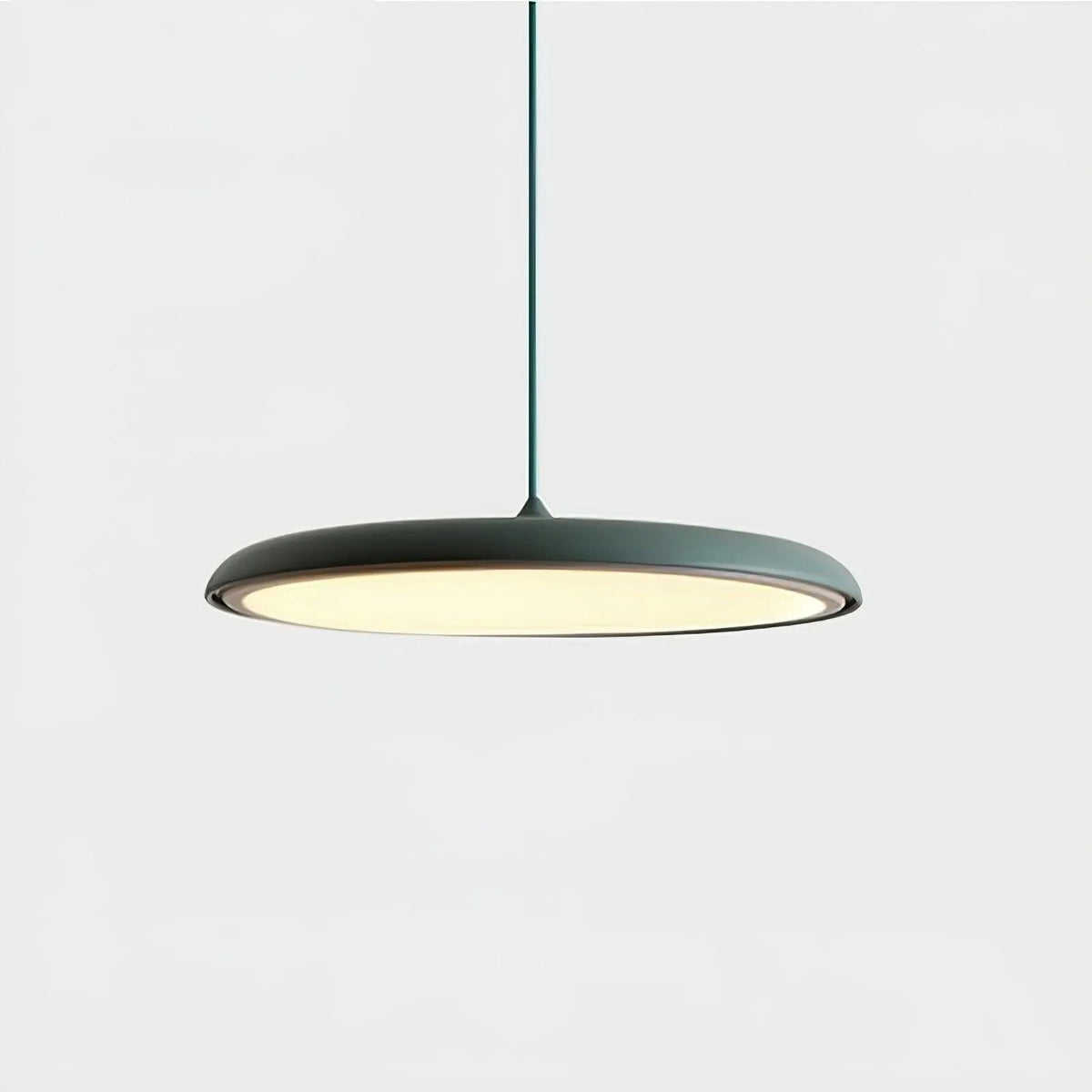 Ultra Slim LED Saucer Pendant Light with Curved Metal Disc Shade for Dining Room