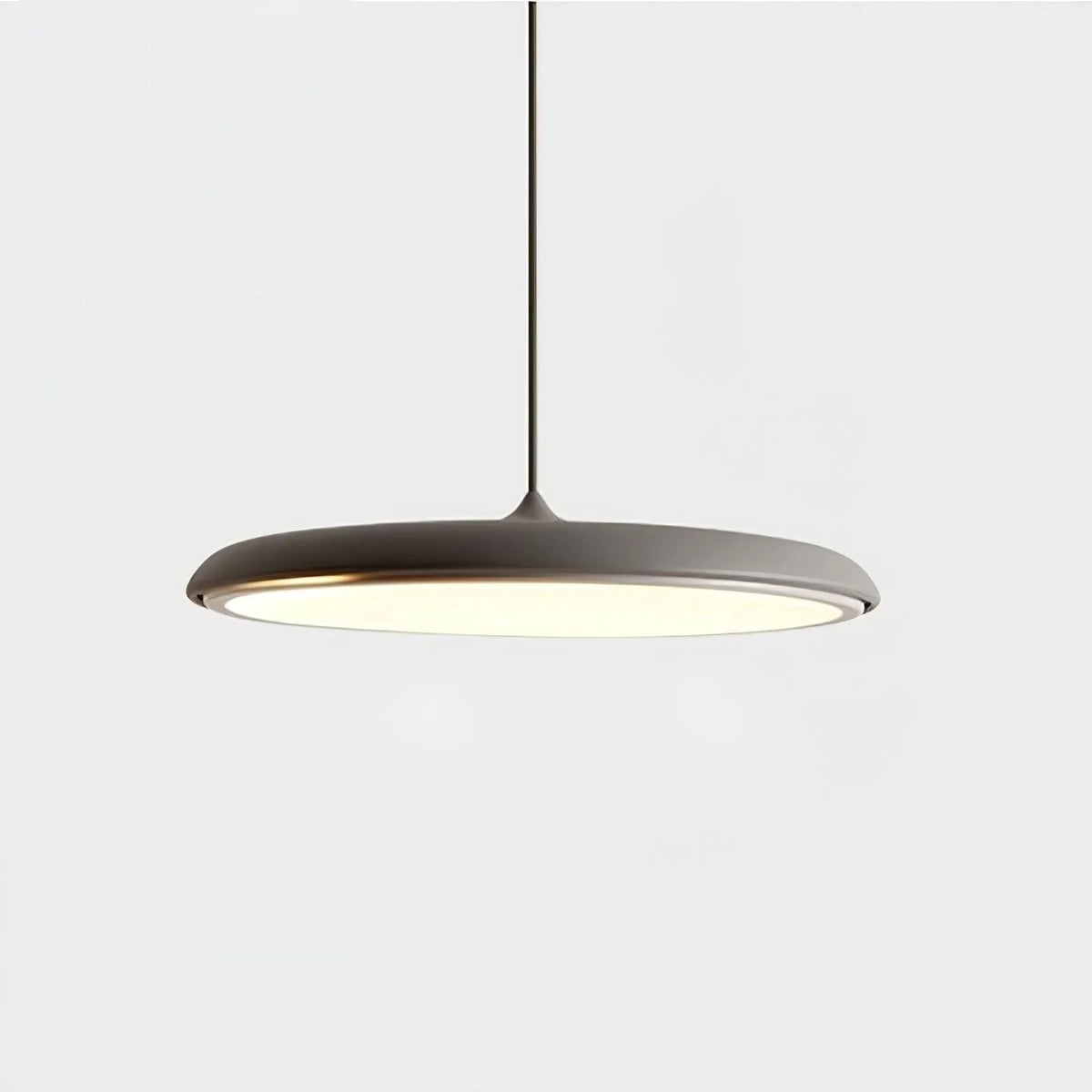 Ultra Slim LED Saucer Pendant Light with Curved Metal Disc Shade for Dining Room