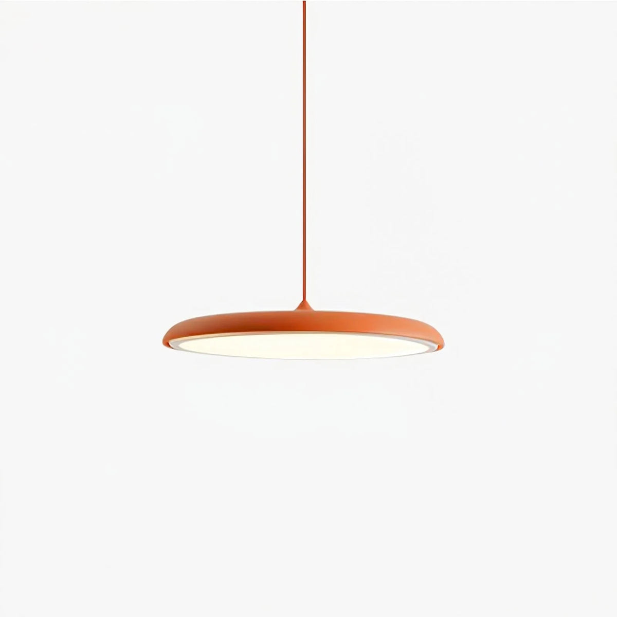 Ultra Slim LED Saucer Pendant Light with Curved Metal Disc Shade for Dining Room