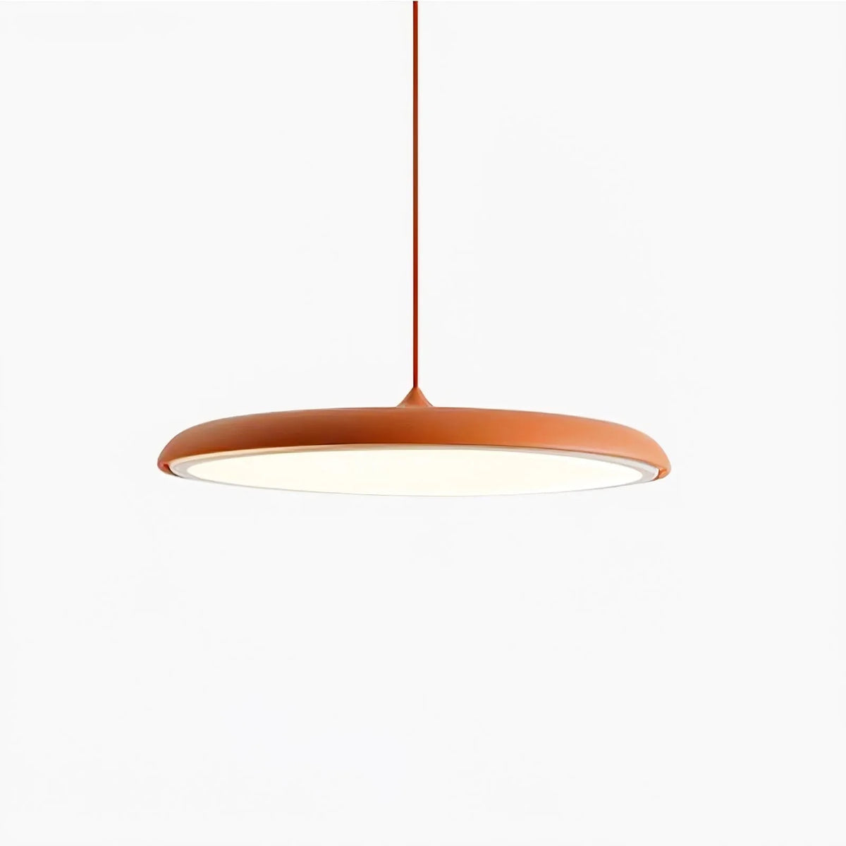 Ultra Slim LED Saucer Pendant Light with Curved Metal Disc Shade for Dining Room