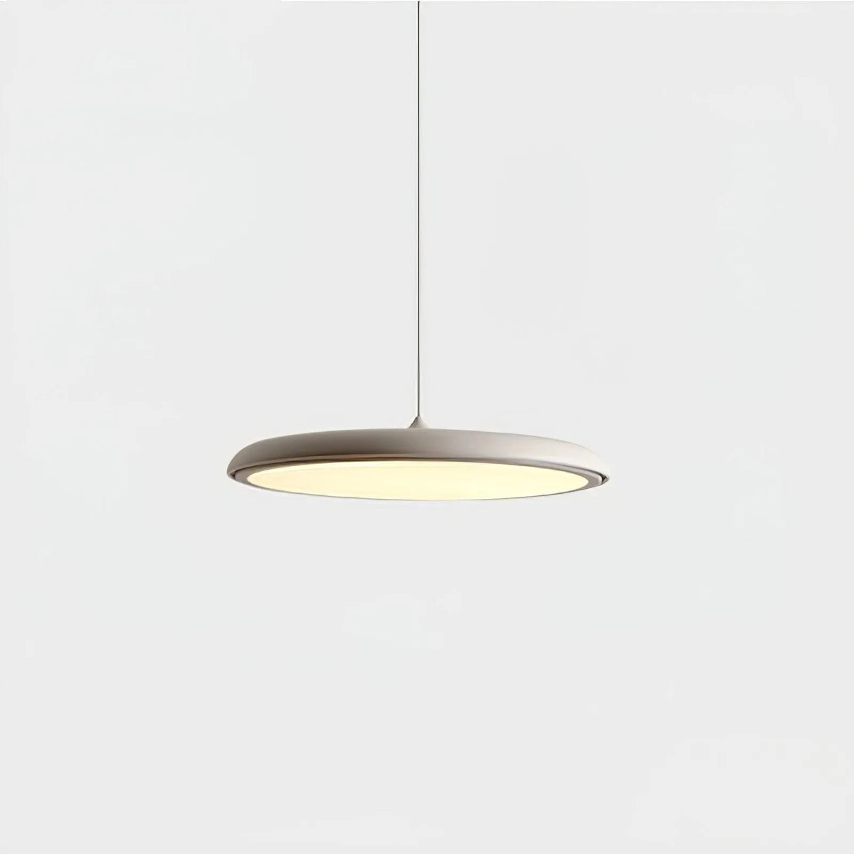 Ultra Slim LED Saucer Pendant Light with Curved Metal Disc Shade for Dining Room