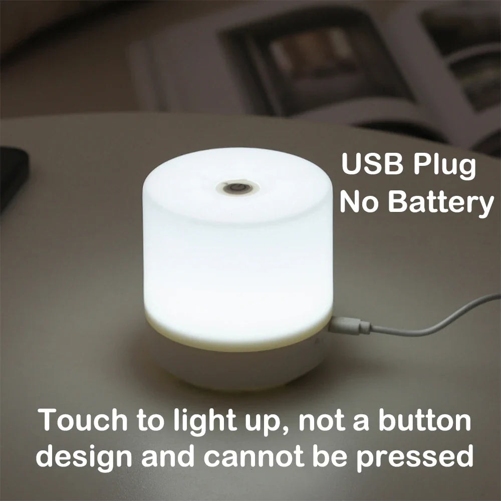 USB Powered LED Night Light with Touch Dimmer and Soft Glow for Bedside