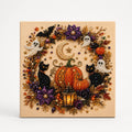 Halloween Bead Art Kit Pearl Bead Canvas Craft Kit with Numbered Self Adhesive Canvas Pumpkin | Ghost and Witch Designs DIY Wall Art