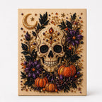 Halloween Bead Art Kit Pearl Bead Canvas Craft Kit with Numbered Self Adhesive Canvas Pumpkin | Ghost and Witch Designs DIY Wall Art
