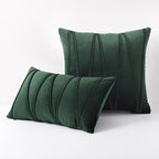 Velvet Cushion Cover with Pleated Stripe Design and Hidden Zip for Sofa