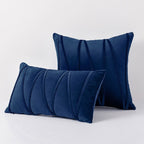 Velvet Cushion Cover with Pleated Stripe Design and Hidden Zip for Sofa