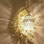 Vintage Resin Peacock Wall Light with Crystal Ball Shade for Living Room