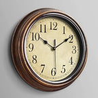 Vintage Round Wall Clock with Antique Finish Frame and Silent Quartz Movement