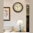 Vintage Round Wall Clock with Antique Finish Frame and Silent Quartz Movement