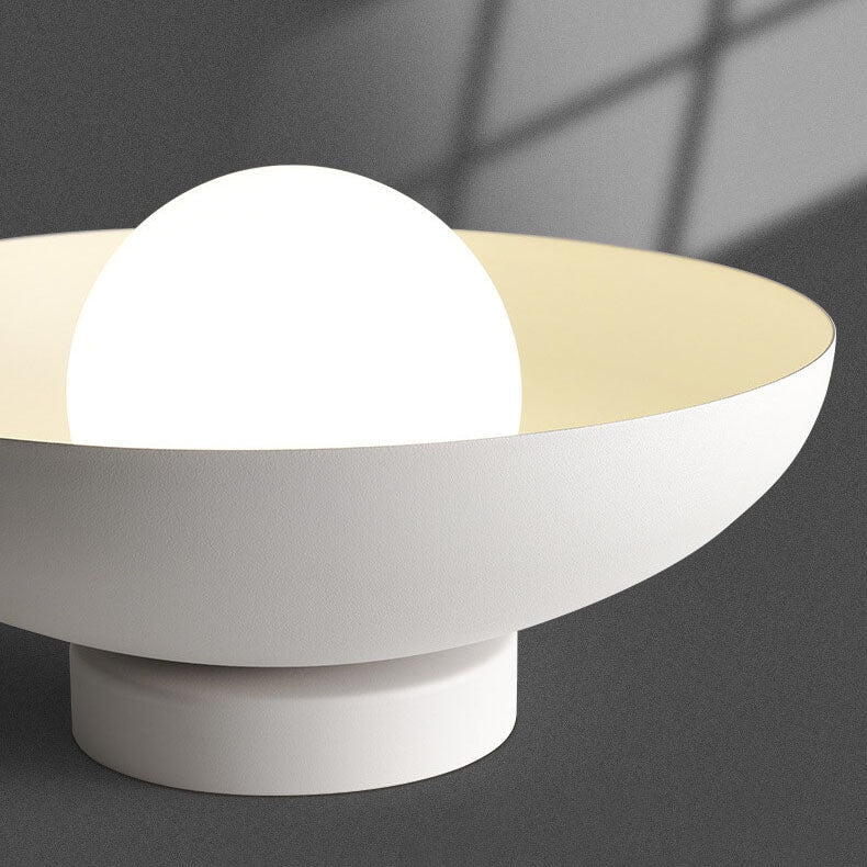 Wabi Sabi Semi Flush Ceiling Light with Bowl Shade and Opal Glass Globe