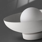 Wabi Sabi Semi Flush Ceiling Light with Bowl Shade and Opal Glass Globe