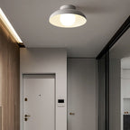 Wabi Sabi Semi Flush Ceiling Light with Bowl Shade and Opal Glass Globe