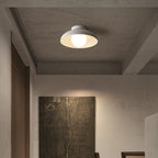 Wabi Sabi Semi Flush Ceiling Light with Bowl Shade and Opal Glass Globe