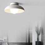 Wabi Sabi Semi Flush Ceiling Light with Bowl Shade and Opal Glass Globe