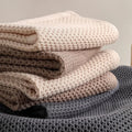 Waffle Weave Cotton Towel Set of Six Absorbent Honeycomb Towels for Kitchen
