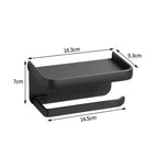 Wall Mounted Toilet Roll Holder with Phone Shelf in Rust Resistant Aluminium
