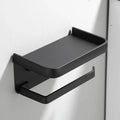 Wall Mounted Toilet Roll Holder with Phone Shelf in Rust Resistant Aluminium