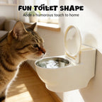 Wall Mounted Toilet Shaped Cat Water Bowl with Lid and Stainless Steel Insert