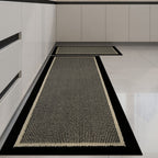 Washable Non Slip Kitchen Mat with Ribbed Texture and Contrast Border