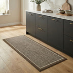 Washable Non Slip Kitchen Mat with Ribbed Texture and Contrast Border