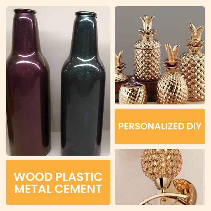 Water Based Metallic Leaf Paint with Brush for Furniture Crafts and Decor