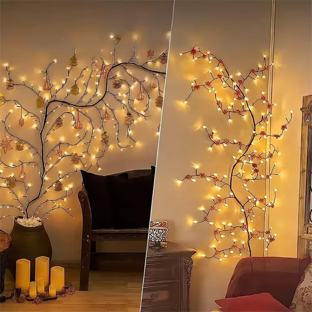 Willow Vine Branch Lights USB Powered LED Wall Decoration with Remote and Timer