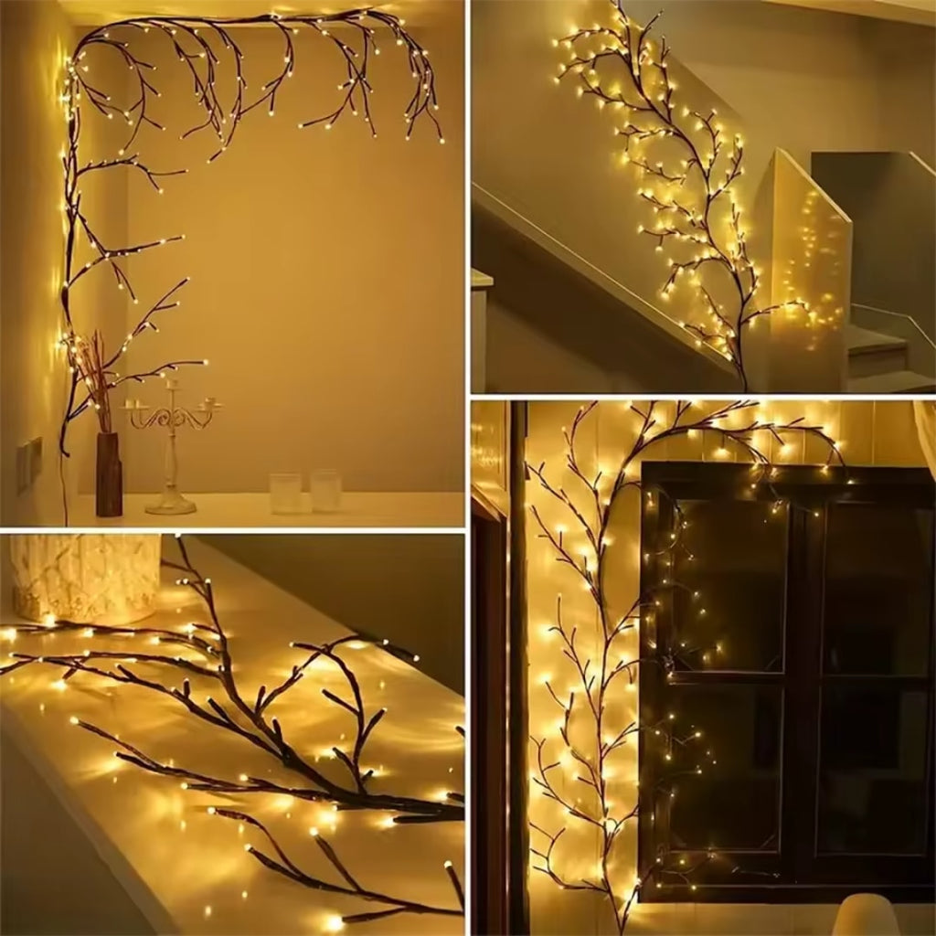 Willow Vine Branch Lights USB Powered LED Wall Decoration with Remote and Timer