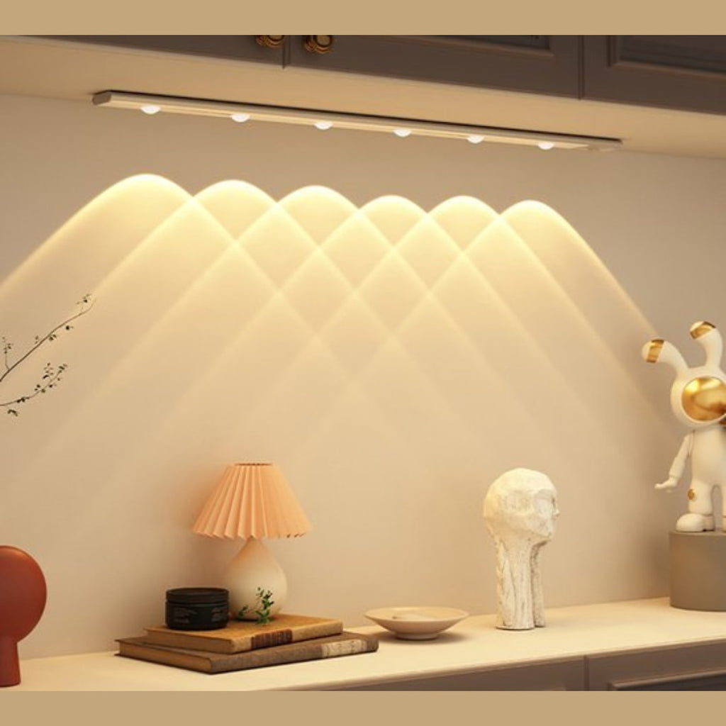 Wireless Motion Sensor LED Cabinet Light USB Rechargeable with Magnetic Mount