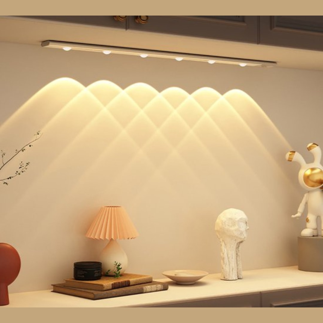 Wireless Motion Sensor LED Cabinet Light USB Rechargeable with Magnetic Mount