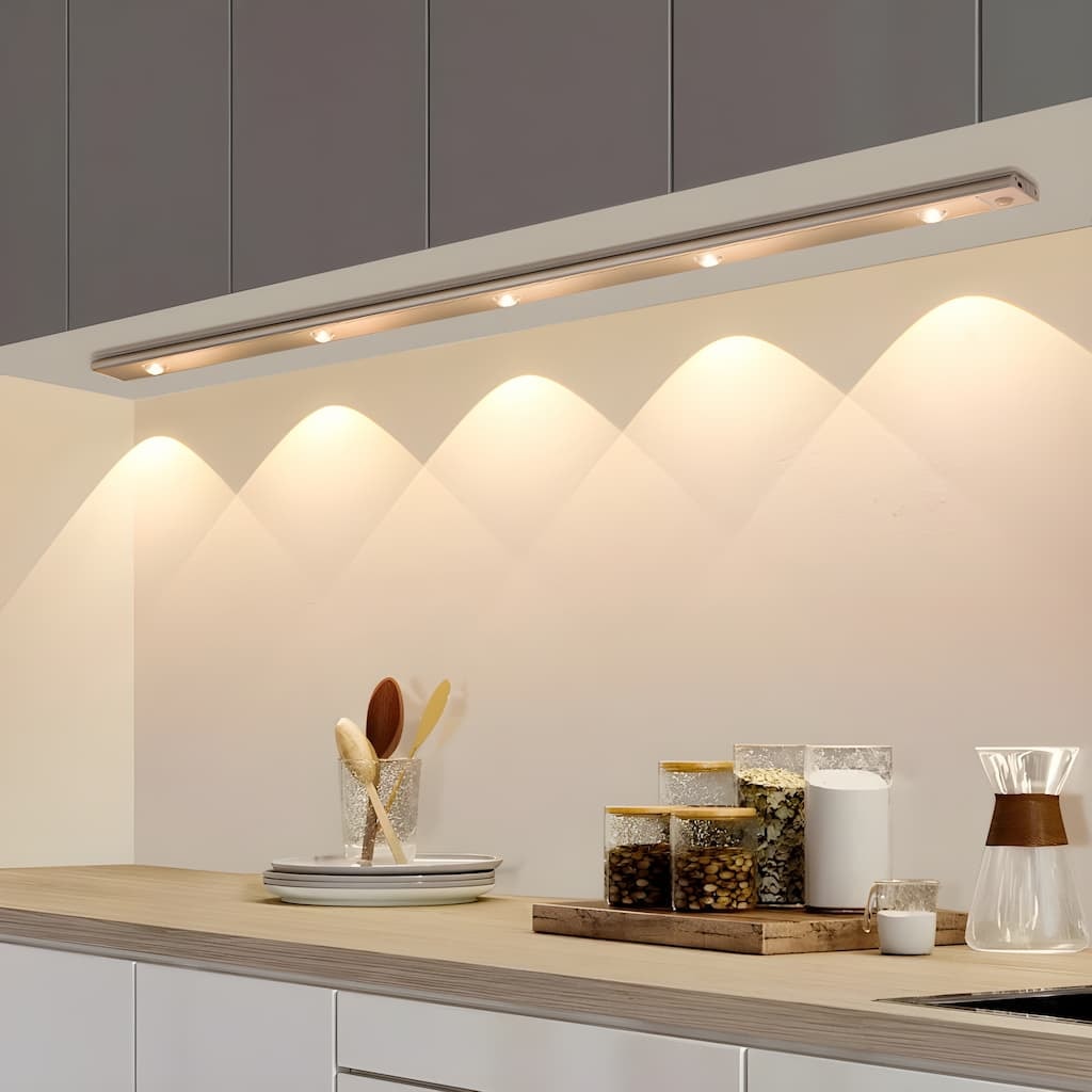 Wireless Motion Sensor LED Cabinet Light USB Rechargeable with Magnetic Mount