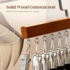 Wooden Multi Clip Hanger Set of Two with Swivel Hook for Socks Scarves and Ties