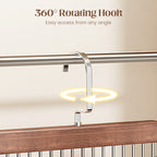 Wooden Multi Clip Hanger Set of Two with Swivel Hook for Socks Scarves and Ties