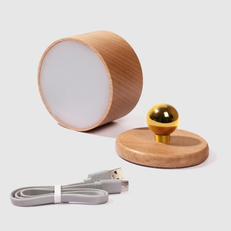 Wooden USB Rechargeable Magnetic Wall Light with Touch Control for Bedside