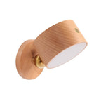 Wooden USB Rechargeable Magnetic Wall Light with Touch Control for Bedside