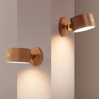 Wooden USB Rechargeable Magnetic Wall Light with Touch Control for Bedside