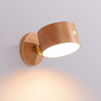 Wooden USB Rechargeable Magnetic Wall Light with Touch Control for Bedside