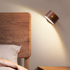 Wooden USB Rechargeable Magnetic Wall Light with Touch Control for Bedside